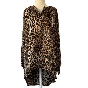 P Luca Milano Leopard Long Top Small